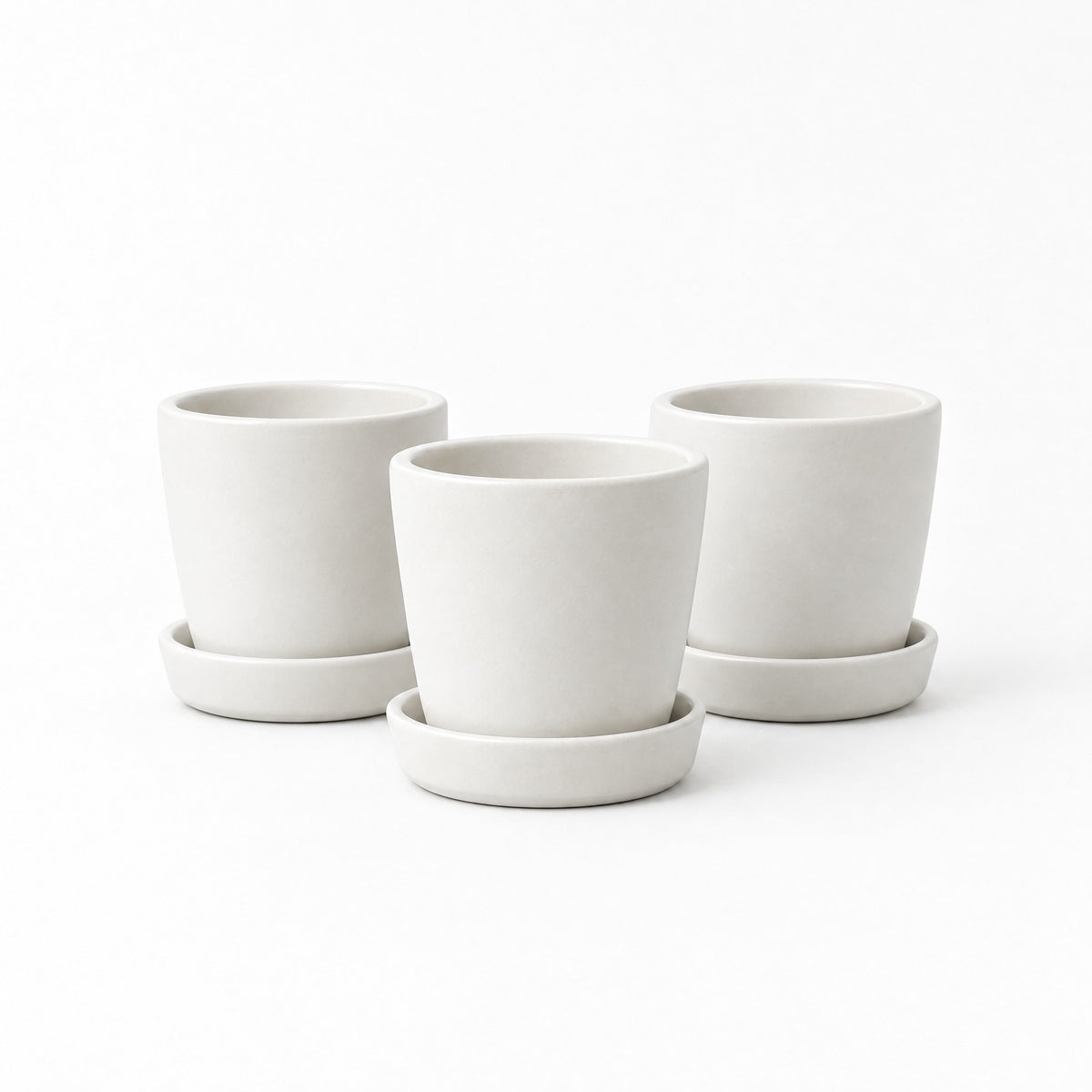 White Ceramic Seedling Pots