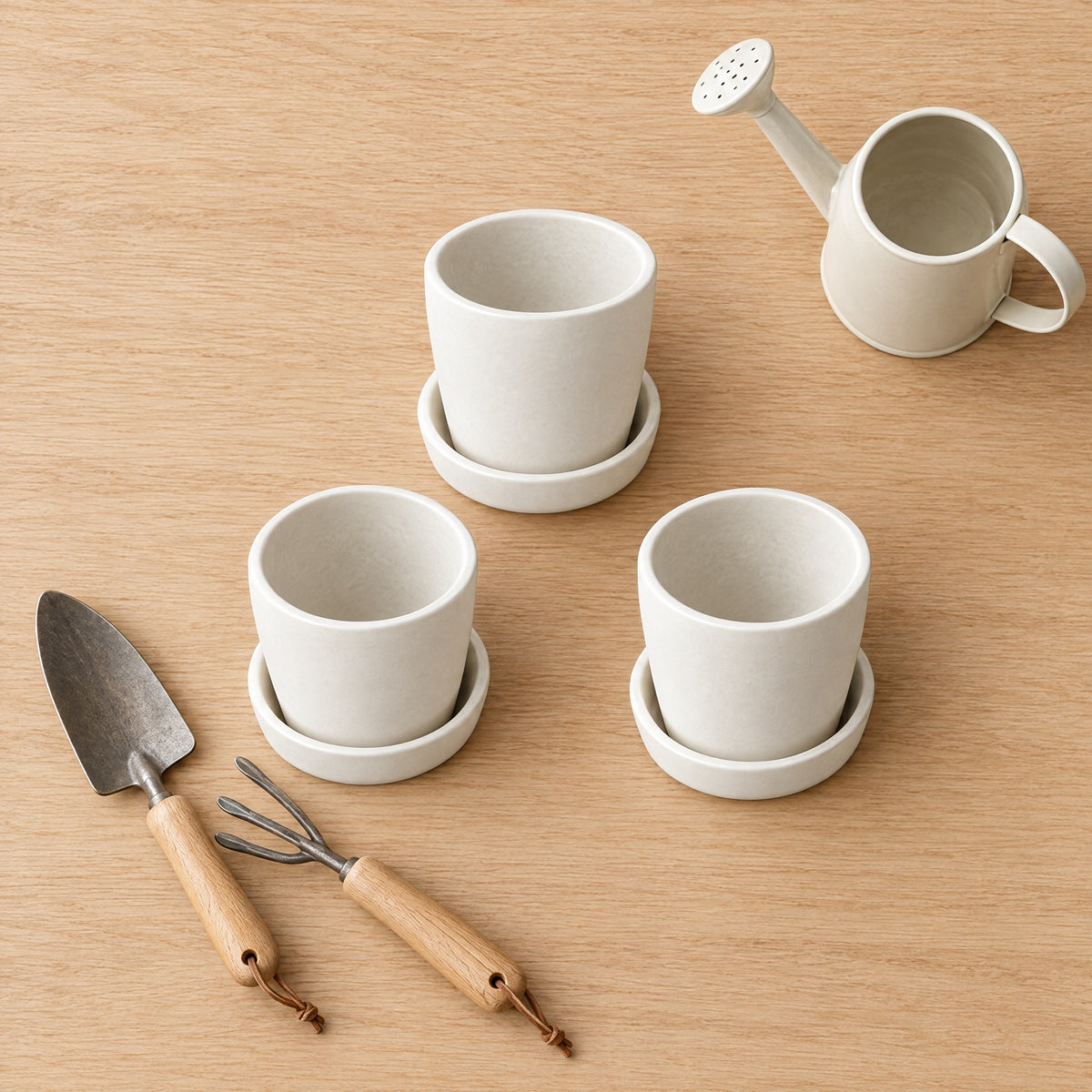 White Ceramic Seedling Pots